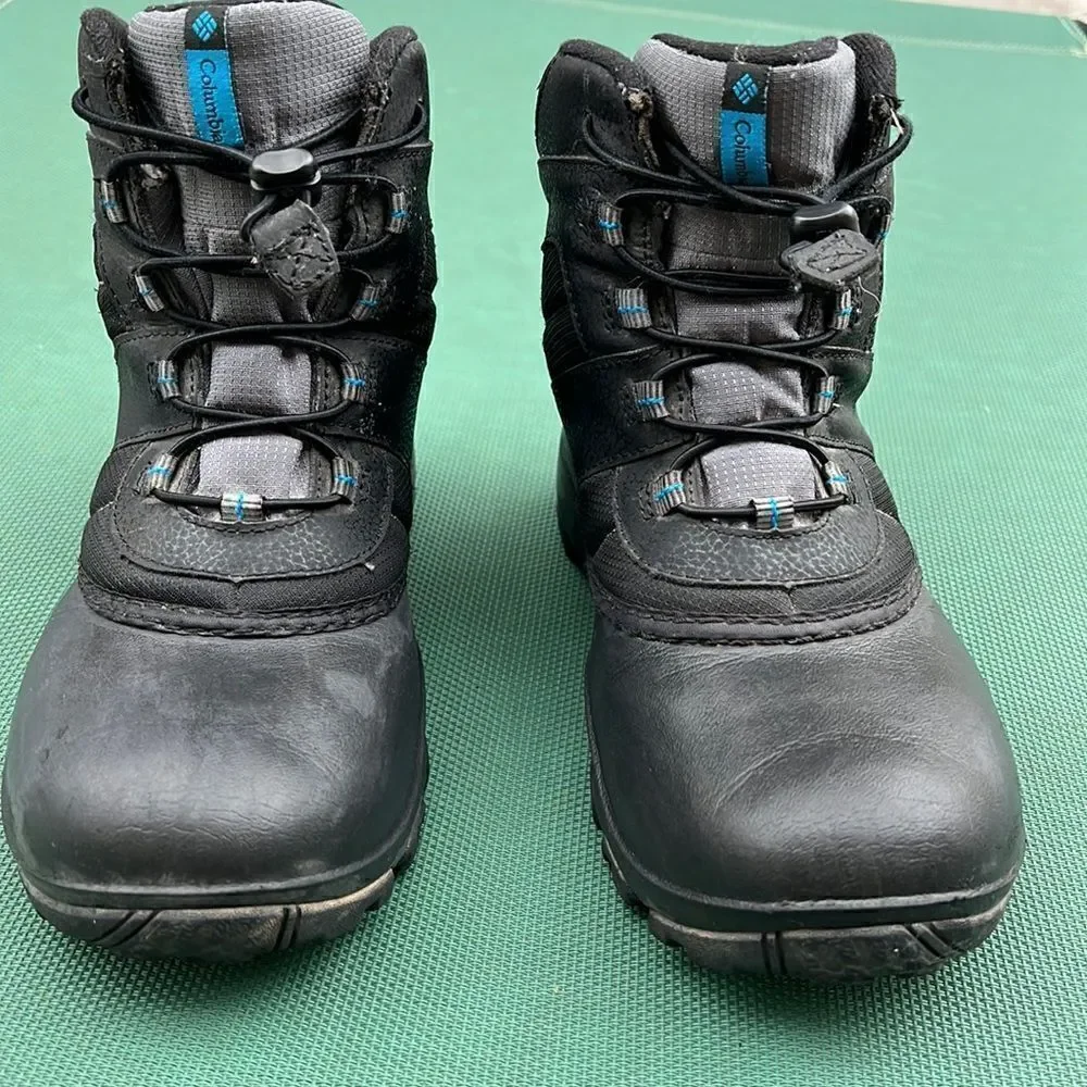 Columbia Techlite Waterproof Winter Boots‎ Youth Black Grey Blue BY1328-010  5